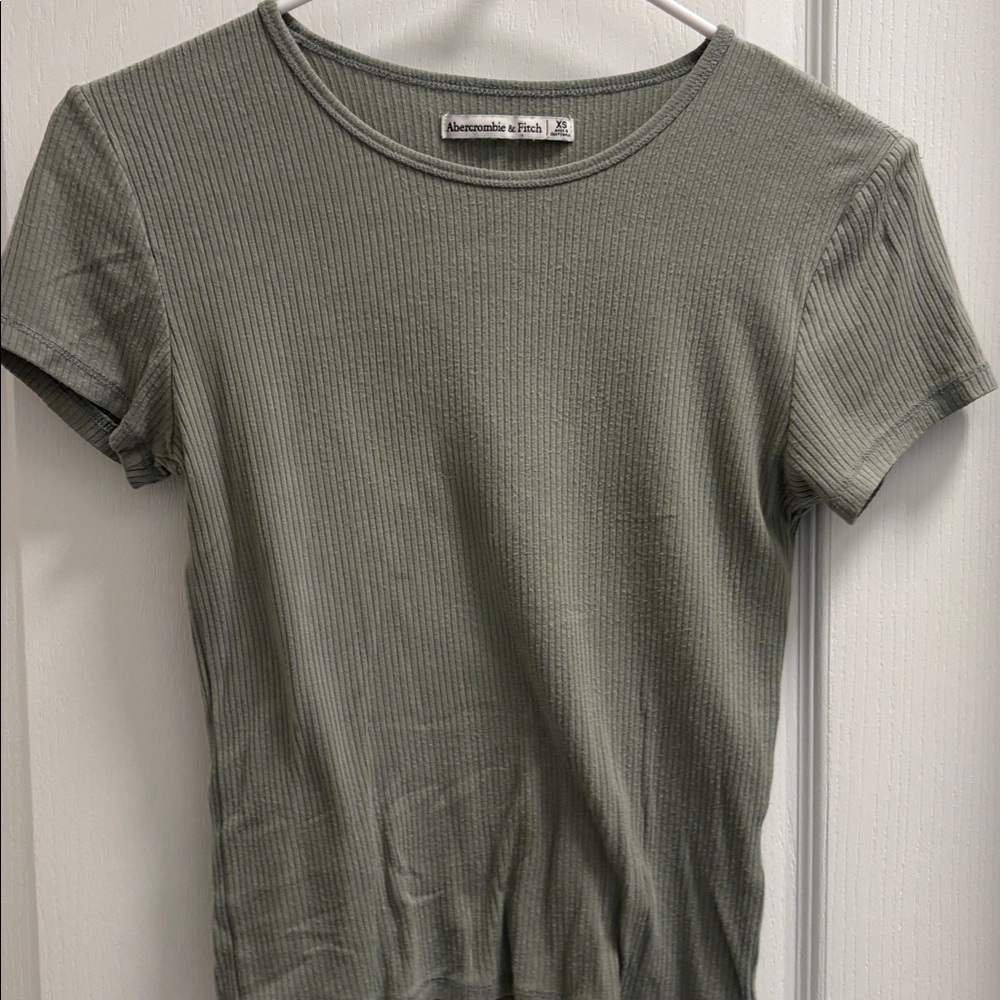 Abercrombie & Fitch Olive Ribbed Tee